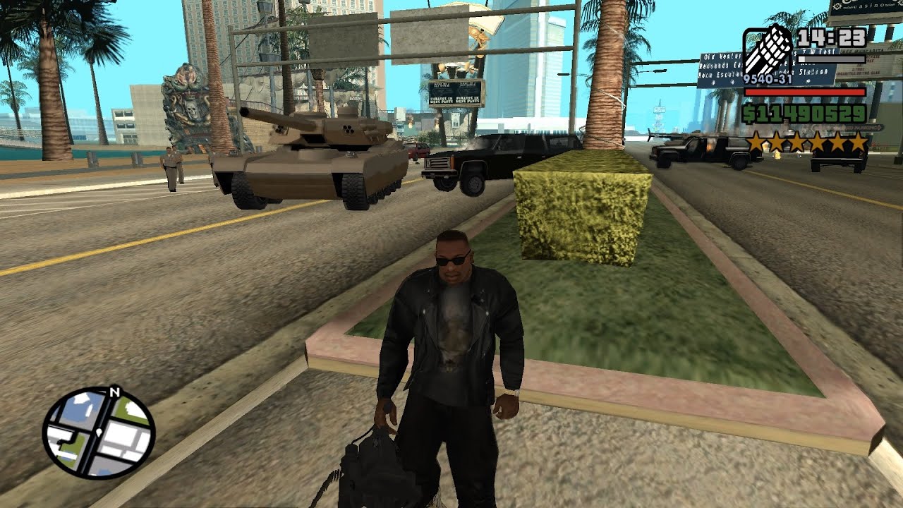 GTA San Andreas - CJ VS Police Battle + 6 Star Wanted Level Rampage Escape