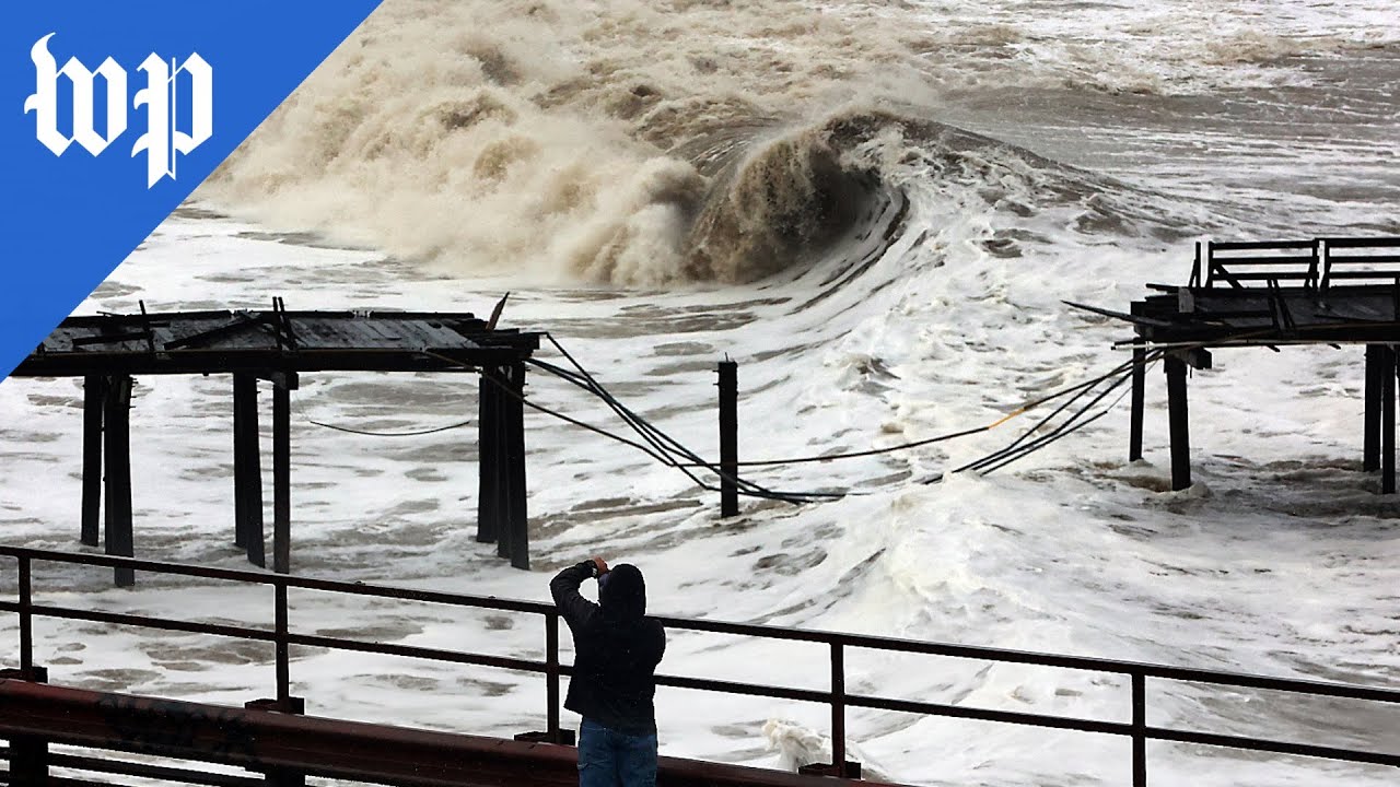 Storm-fueled waves thrash California town