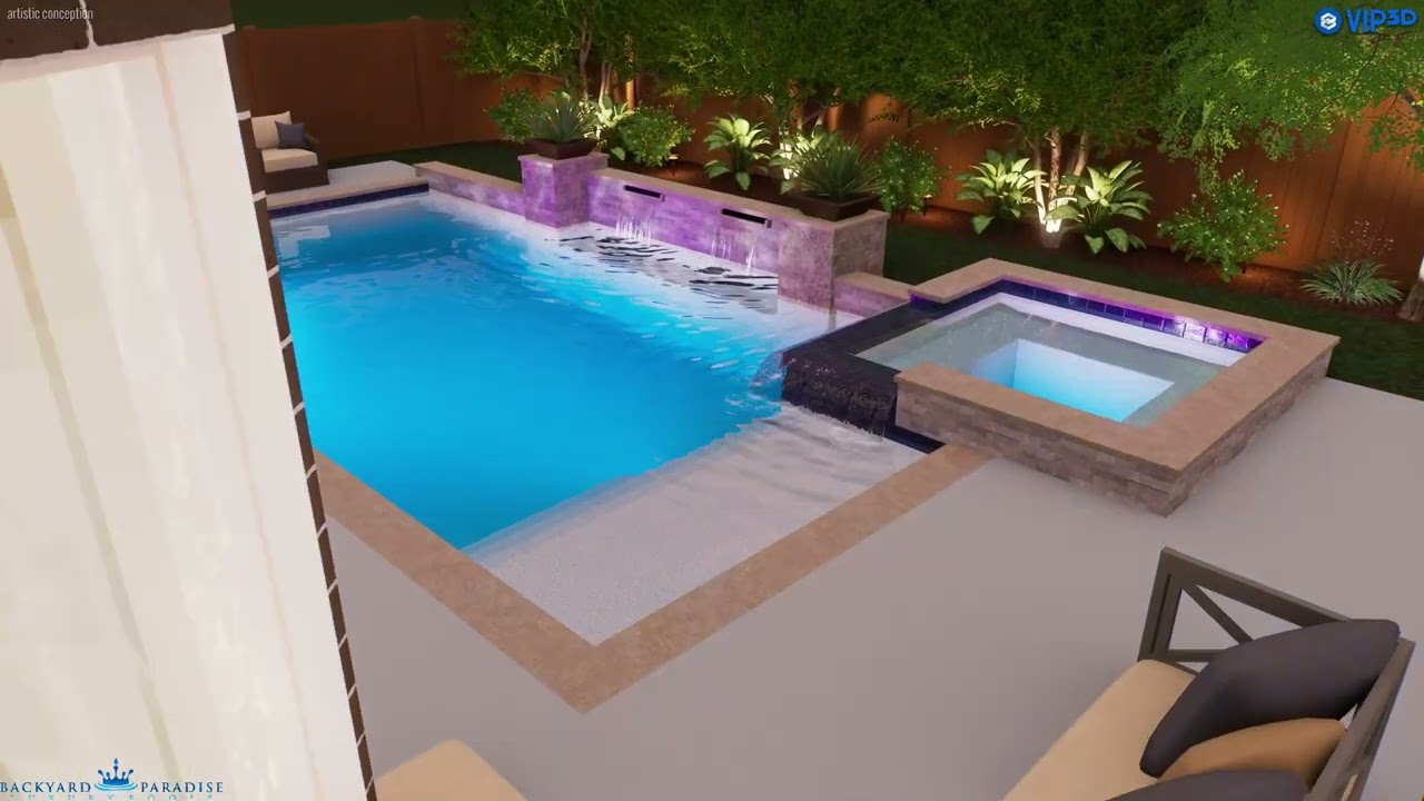 Sostarich V3 Geometric Pool/Spa in Woodforest