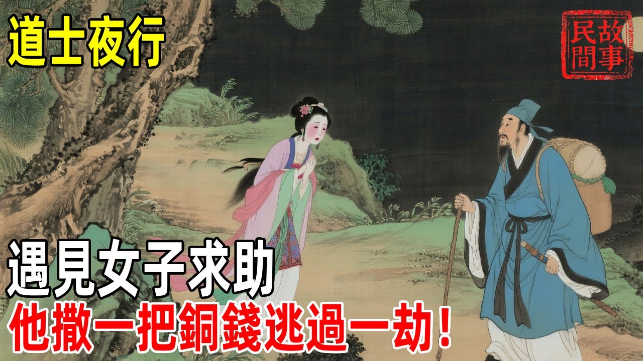 道士夜行，遇見女子求助，他撒一把銅錢逃過一劫！【巷陌故事會】#故事#民间故事#故事会#民間故事#故事會#温馨故事#民间传统故事
