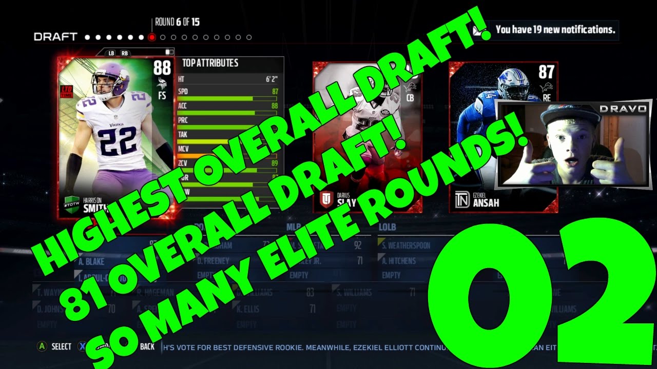 HIGHEST OVERALL DRAFT! 81 OVERALL DRAFT! SO MANY ELITE ROUNDS! - MADDEN 17 DRAFT CHAMPIONS EP 2
