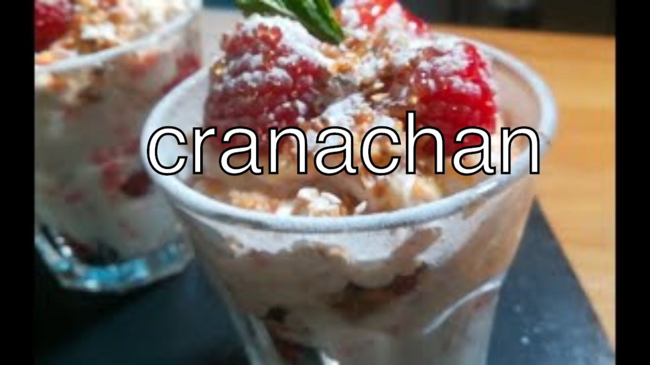 Cranachan, classic Scottish dessert, raspberries, oats, whiskey, honey and cream