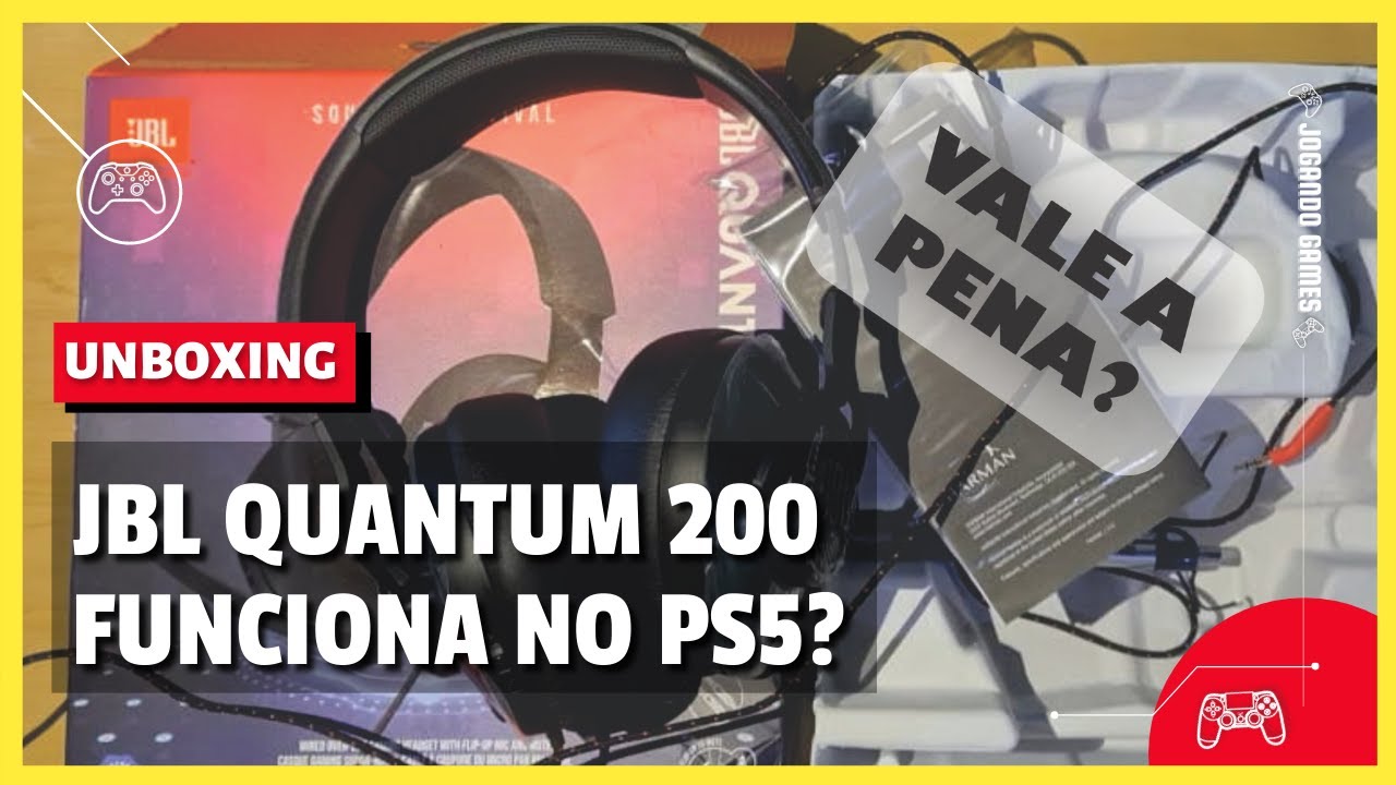 Headset  para PS5? Unboxing e Impress&otilde;es JBL Quantum 200