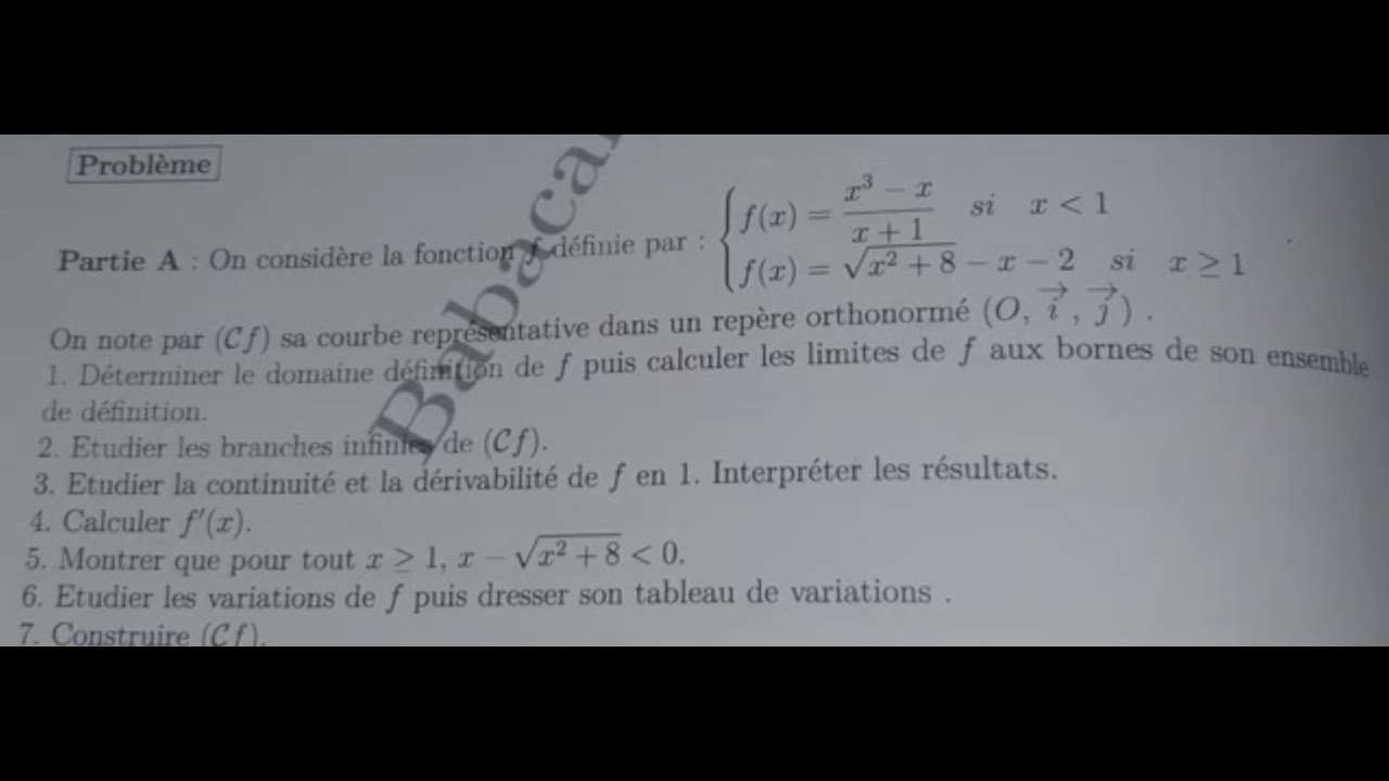 Révision BAC 2023: Domaine de définition et Limites aux bornes | Problème Corrigé TS2