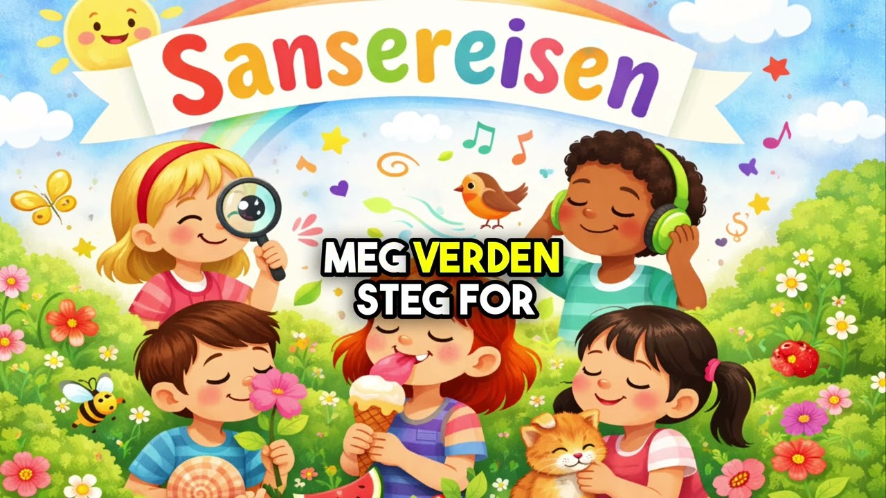 Sansereisen 🖐️ En barnesang om alle sansene | Se, høre, føle, lukte og smake