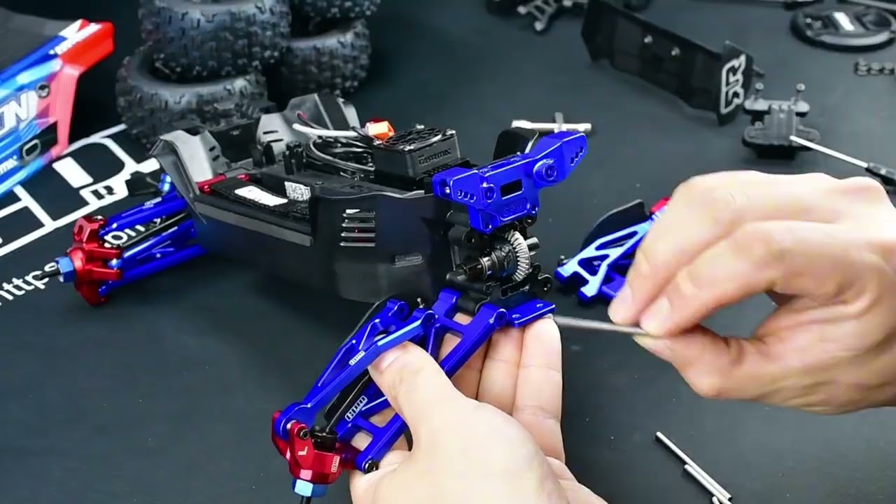 Install GPM 7075 Aolly Suspension Arms & Hubs For ARRMA Mini Kraton 3S 