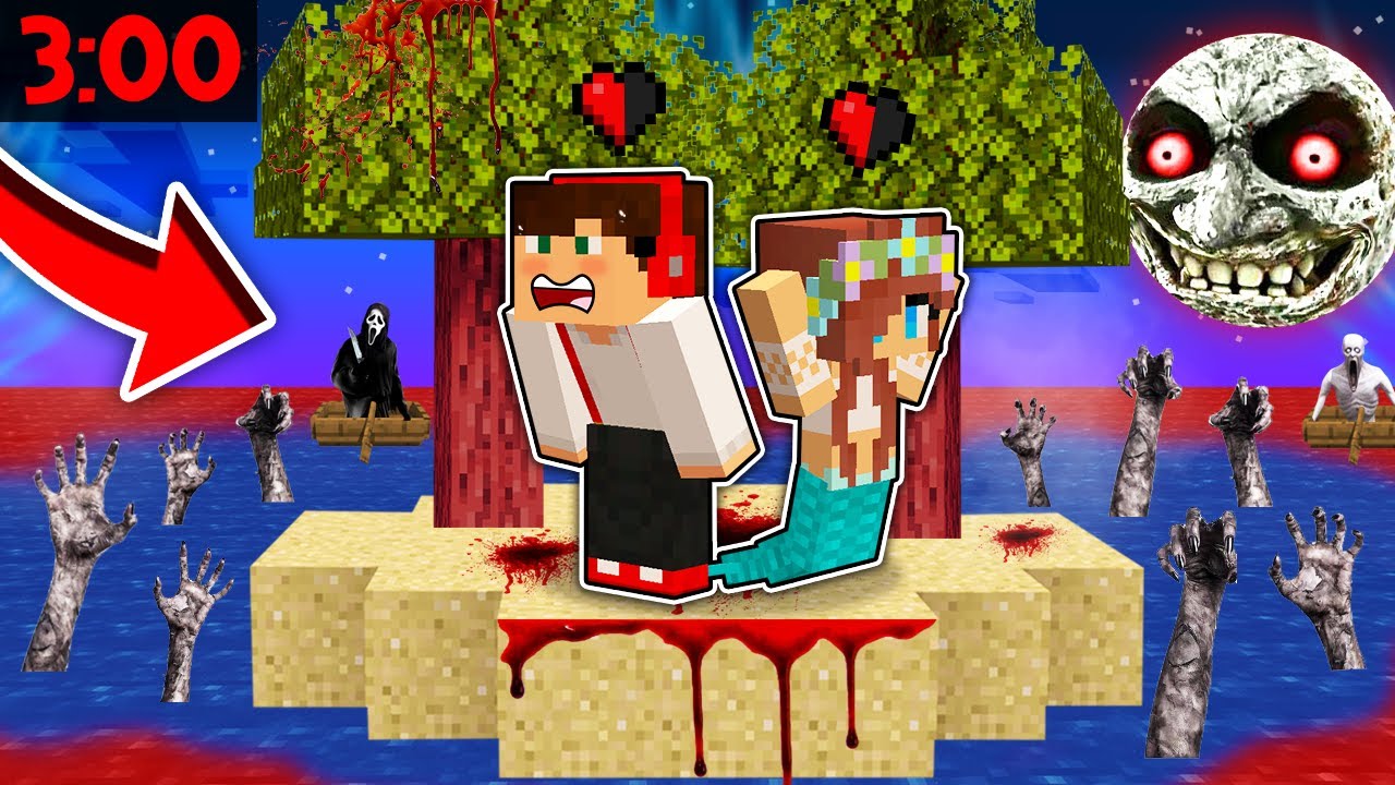 NAJSTRASZNIEJSZA BEZLUDNA WYSPA Z POTWORAMI 😱 W MINECRAFT?! GPLAY & LUMI