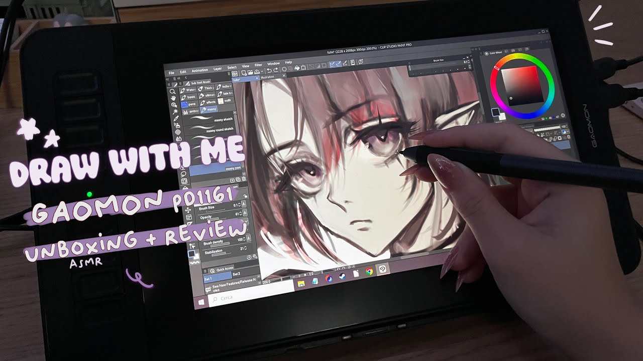 ✩ a budget display drawing tablet (and it’s very good) ₊˚✧ GAOMON pd1161 [asmr, clipstudiopaint]