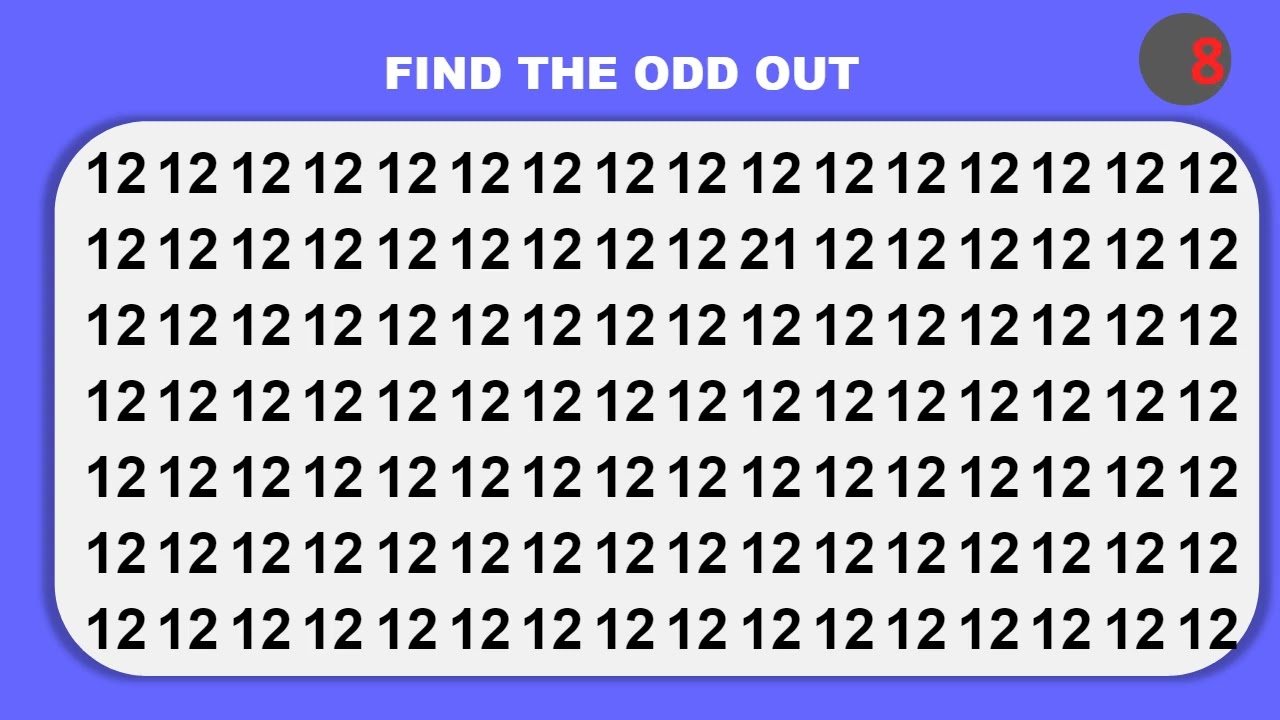 Find the ODD ONE OUT Game numbers and letters Challenge | Can you Find the Odd in 15seconds