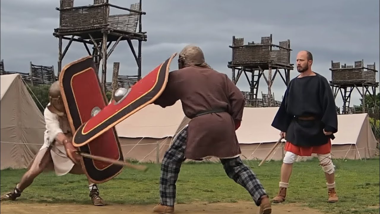 Legionnaries training, Alesia, May 2014 HEMA / AMHE non-choregraphed realistic fights 