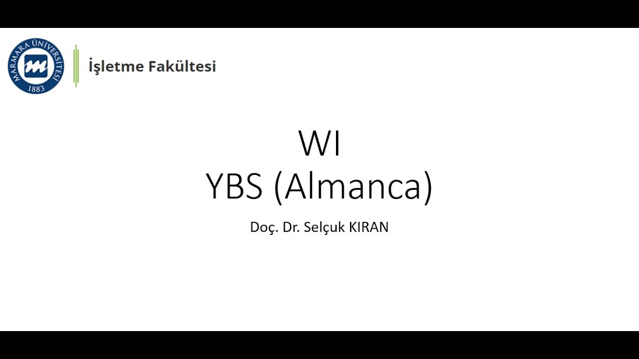 Marmara Üniversitesi MIS (Almanca Yönetim Bilişim Sistemleri) Müfredatı