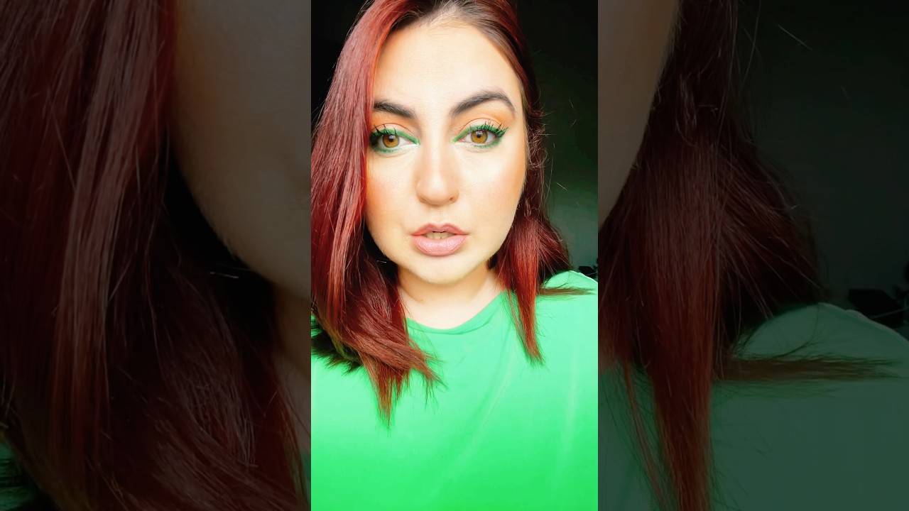 🍀 #happystpatricksday #greeneyeliner #tatemcrae #deargod #makeup #shorts #stpattysday