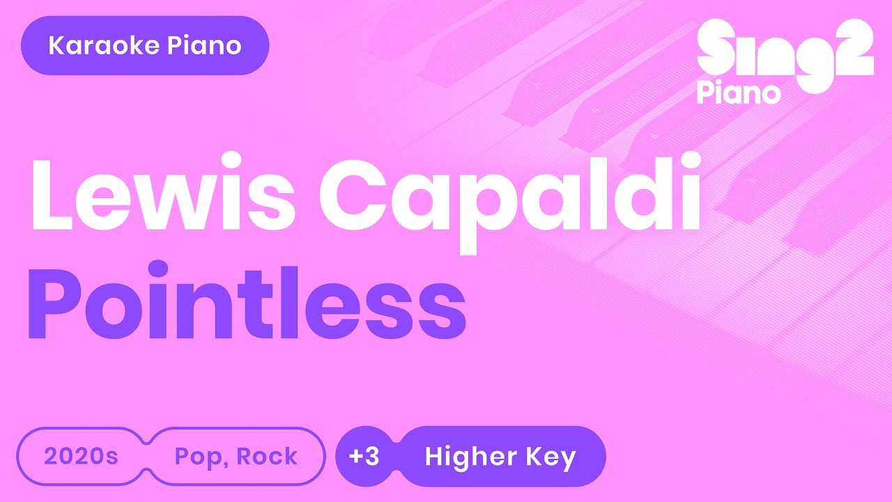 Lewis Capaldi - Pointless (Higher Key) Piano Karaoke