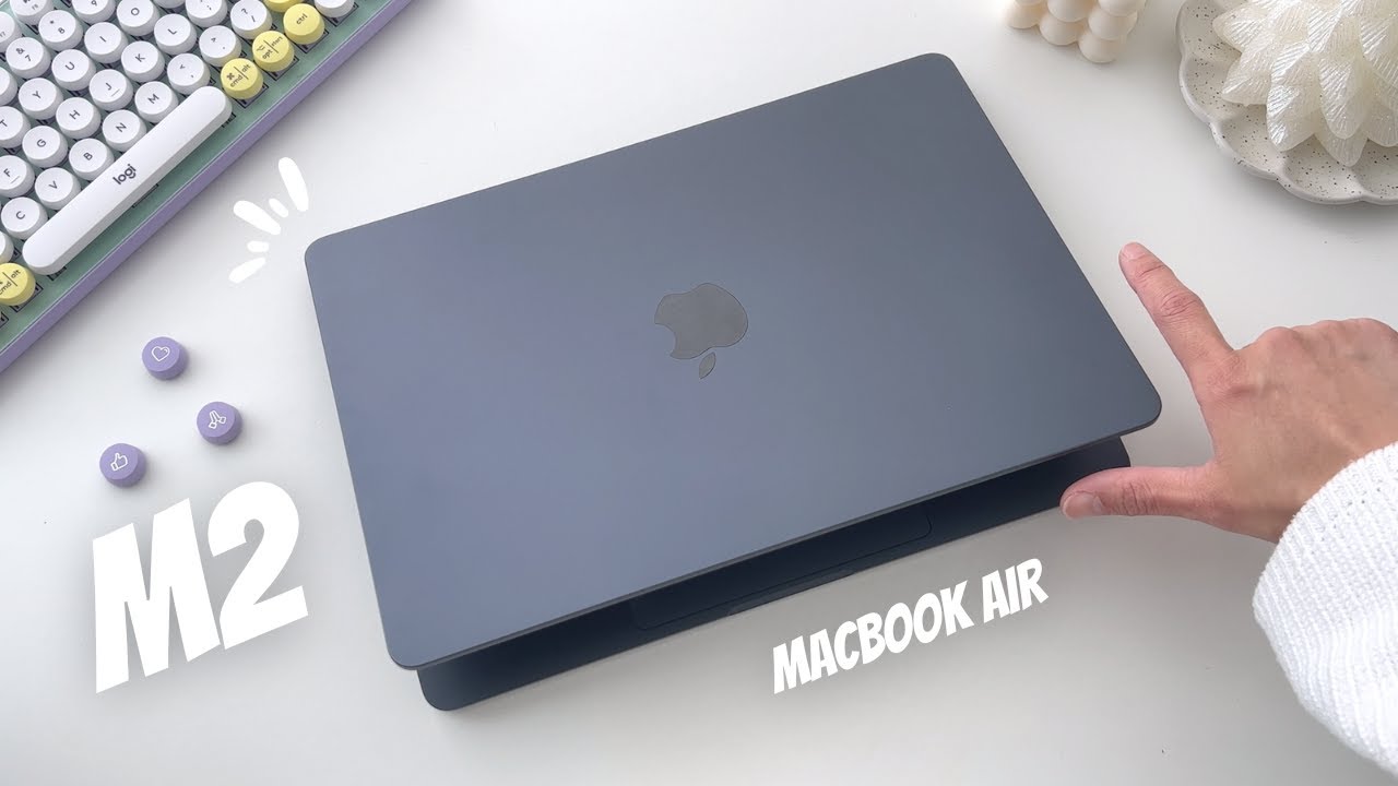 Macbook Air M2 ✨ Aesthetic Unboxing + Logitech POP Keyboard + Laptop Stand