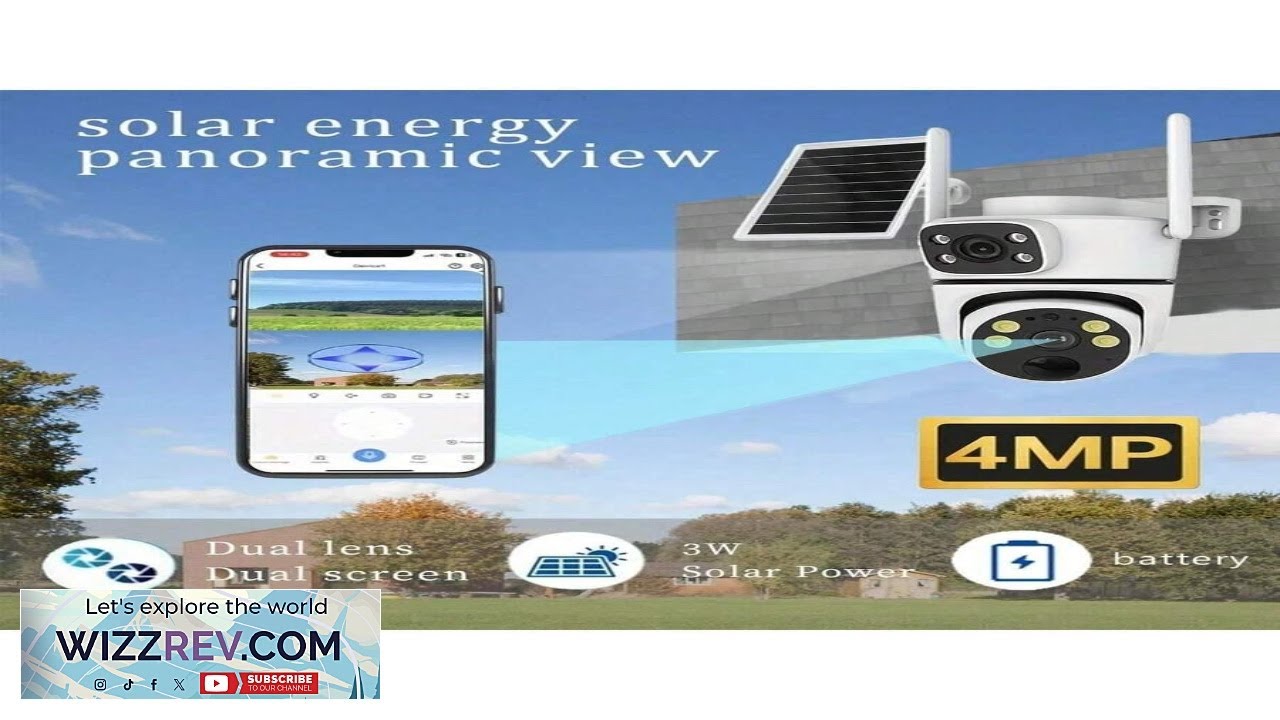2K Solar Outdoor Security Camera 1440P HD Camera Wireless Wi Fi PTZ USB