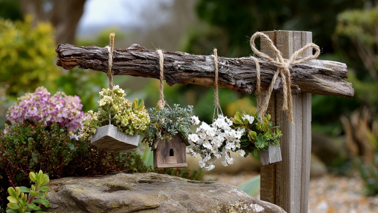 Creative DIY Wood and Branch Crafts for Rustic Garden Art and Outdoor Decor