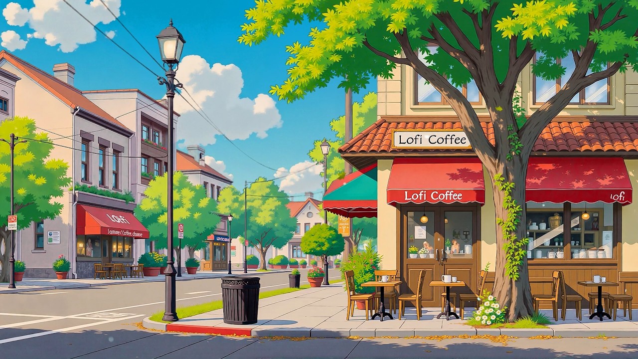 Charming Street Coffee Shop ☀️ Chill Lofi Beats for Relax & Focus 🌿 Aesthetic Music for a Calm Day
