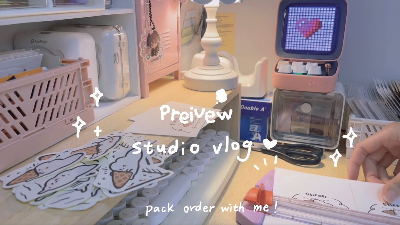 【咘丁星球🍮✨🍪】#vlog1 🦐蝦皮賣家の包貨📦貼紙打印＆文創周邊製作過程ASMR(沉浸式包貨）Packing order with me !✨