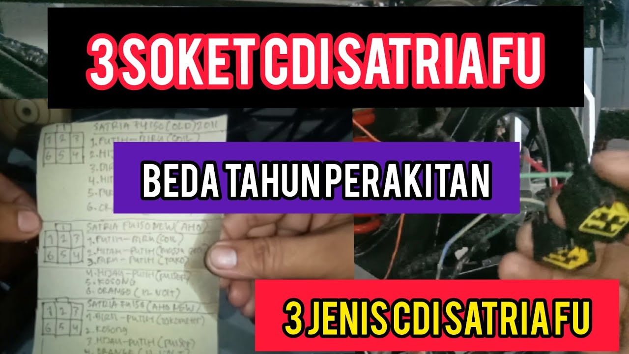 PERBEDAAN SOKET CDI SATRIA FU KARBURATOR