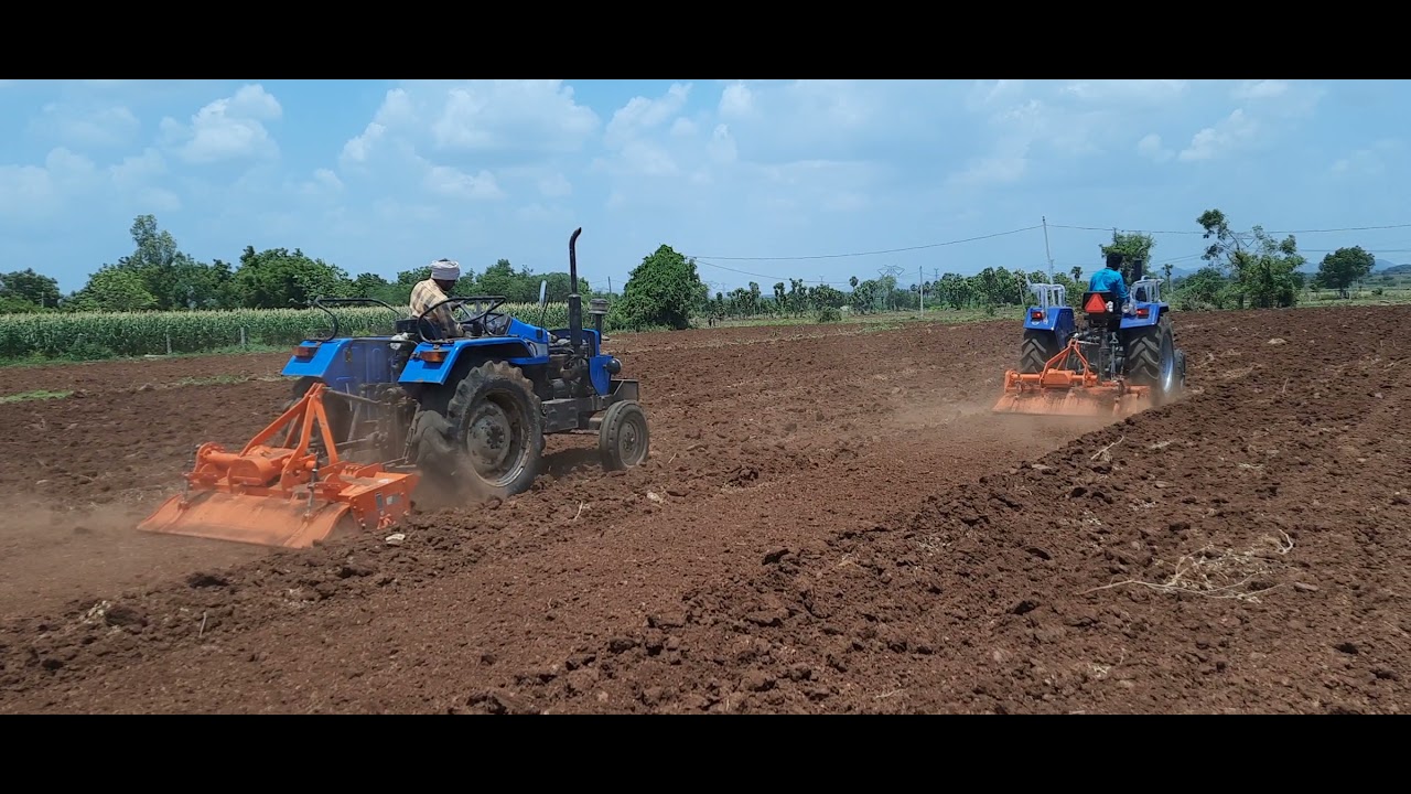 TRAKSTAR 545:45HP ,SONALIKA 745:50HP   ROTAVETOR  DEMO IN AGRAHARAM(VI)MULLAMUR (MDL) PRAKASHAM(DIS)