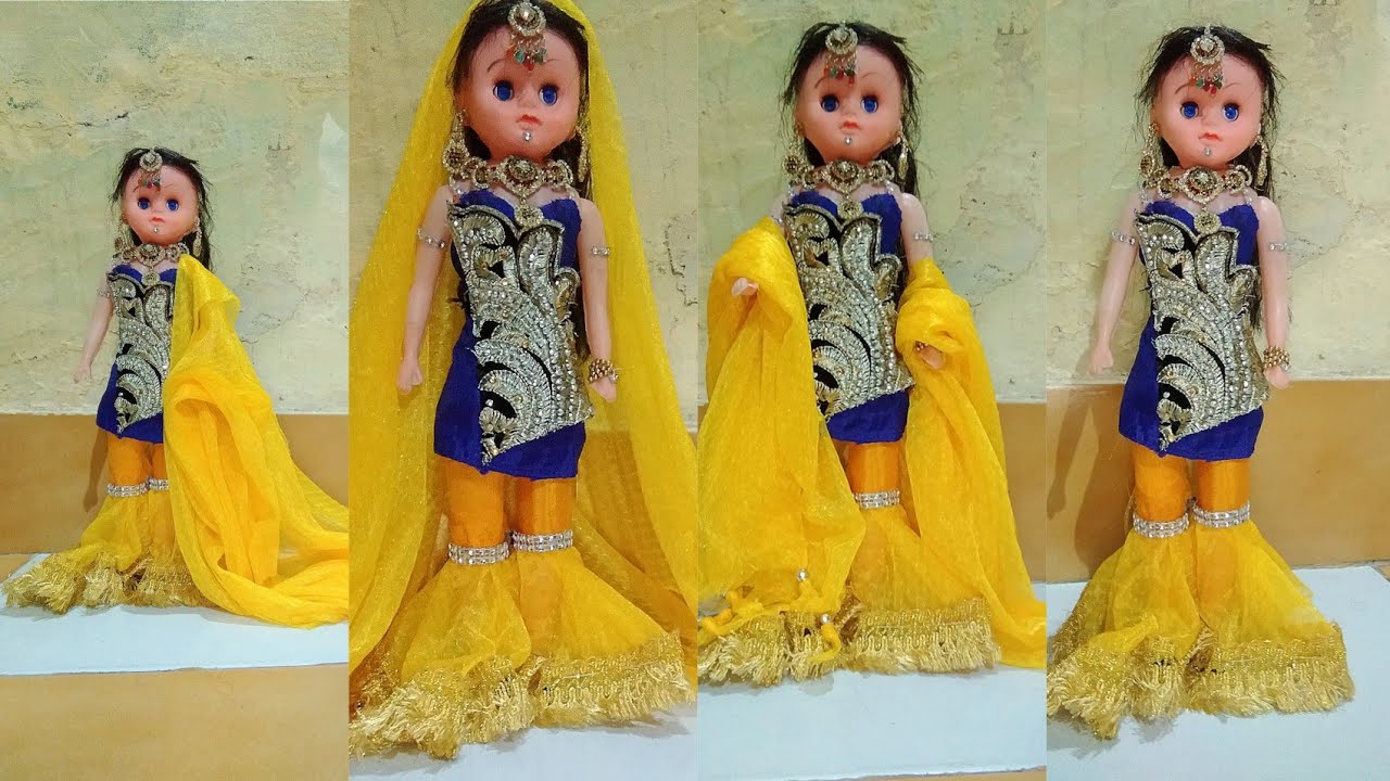 DIY Craft | Salwar Suit Making |Saree Drape | Barbie Doll Dress |Barbie Doll Salwar Suit Making