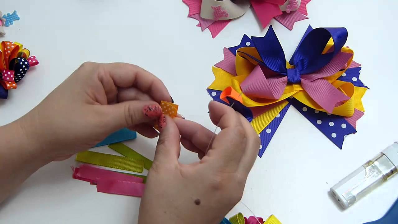 PomPom ribbons Gros,Como Hacer Moño PomPom