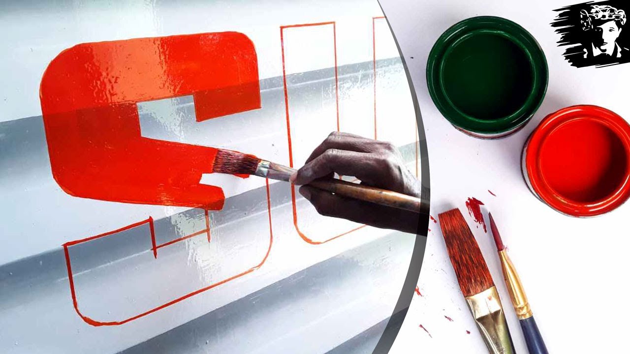 Sign Painting Letter Writing 3D Art Gradient Colour - key of arts