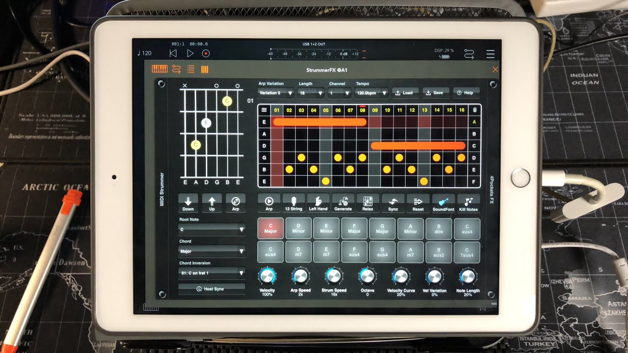 MIDI Strummer AUv3 от 4Pockets — Учебное пособие для iPad — Концерт