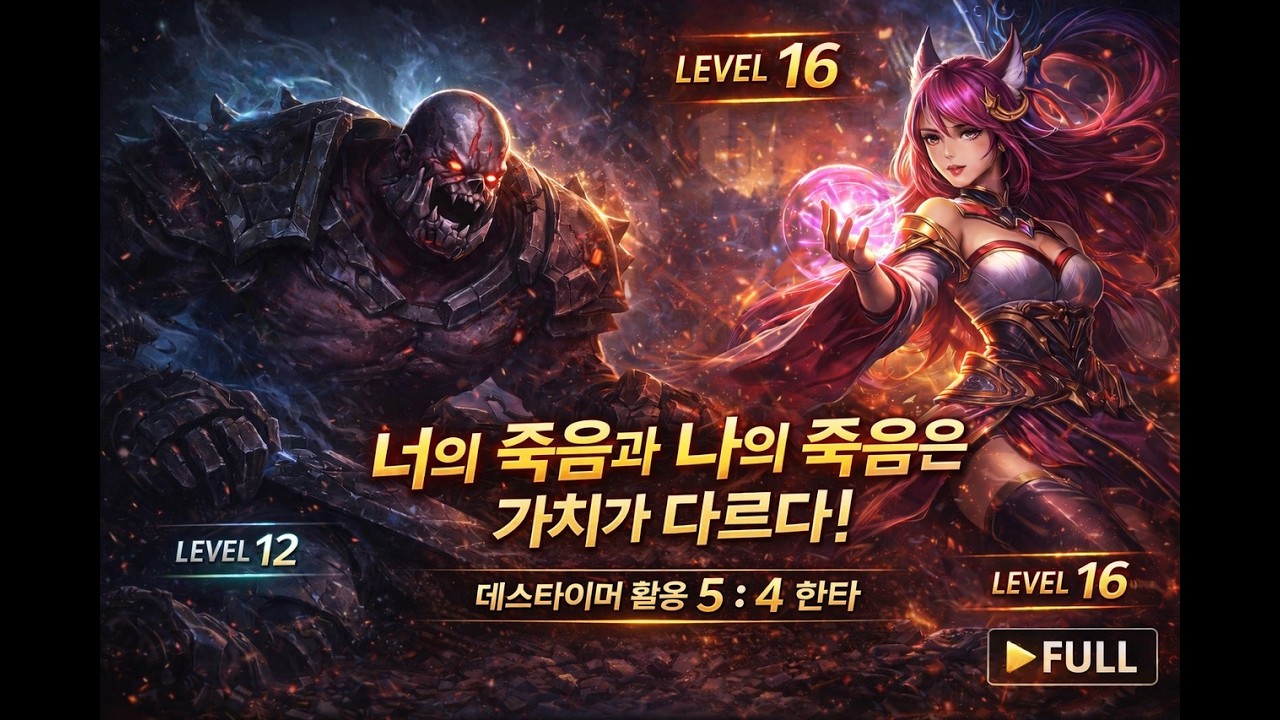 [풀영상] “너의 죽음과 나의 죽음은 가치가 다르다” 녹턴궁과 데스타이머로 골드 차이 역전한 한타