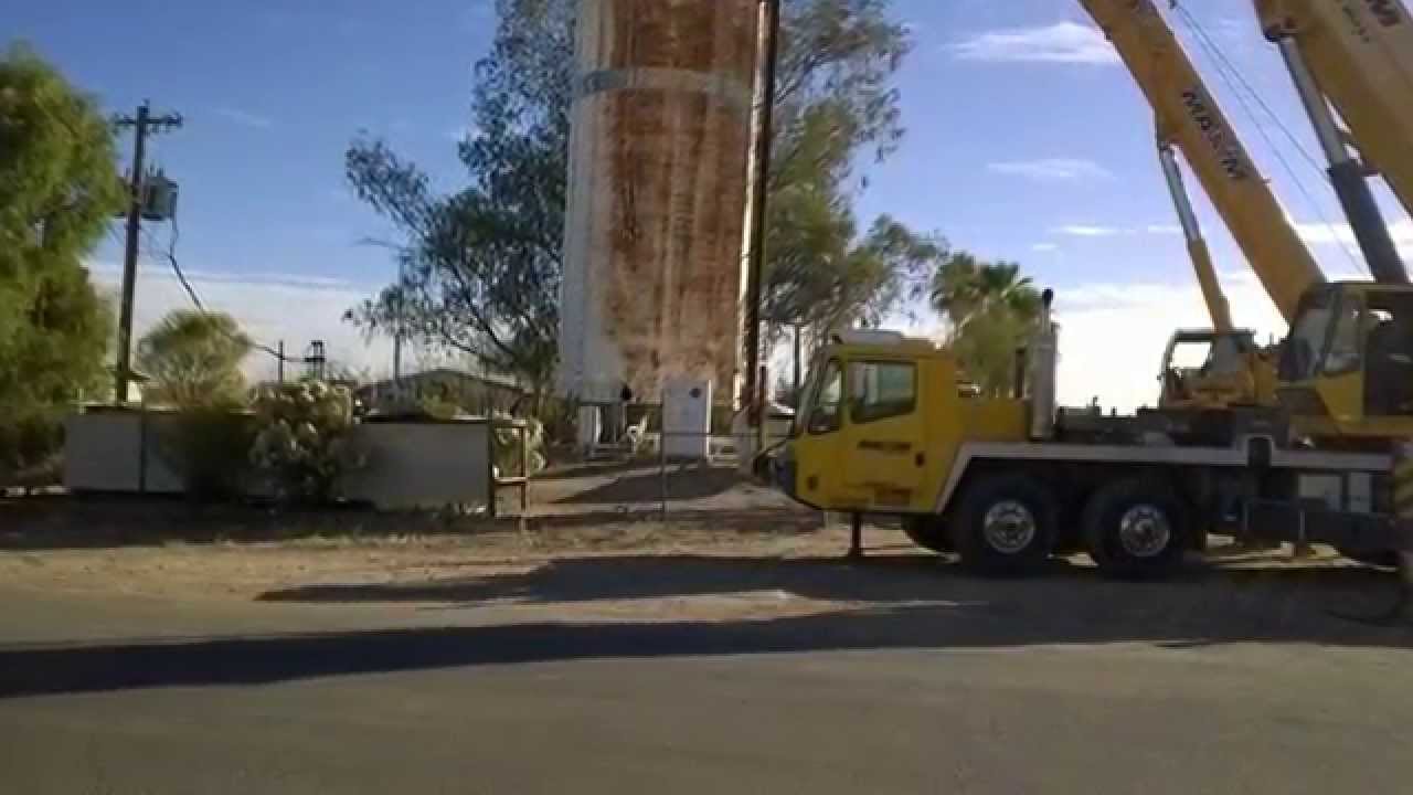 moving a 43 foot tall water storage tank