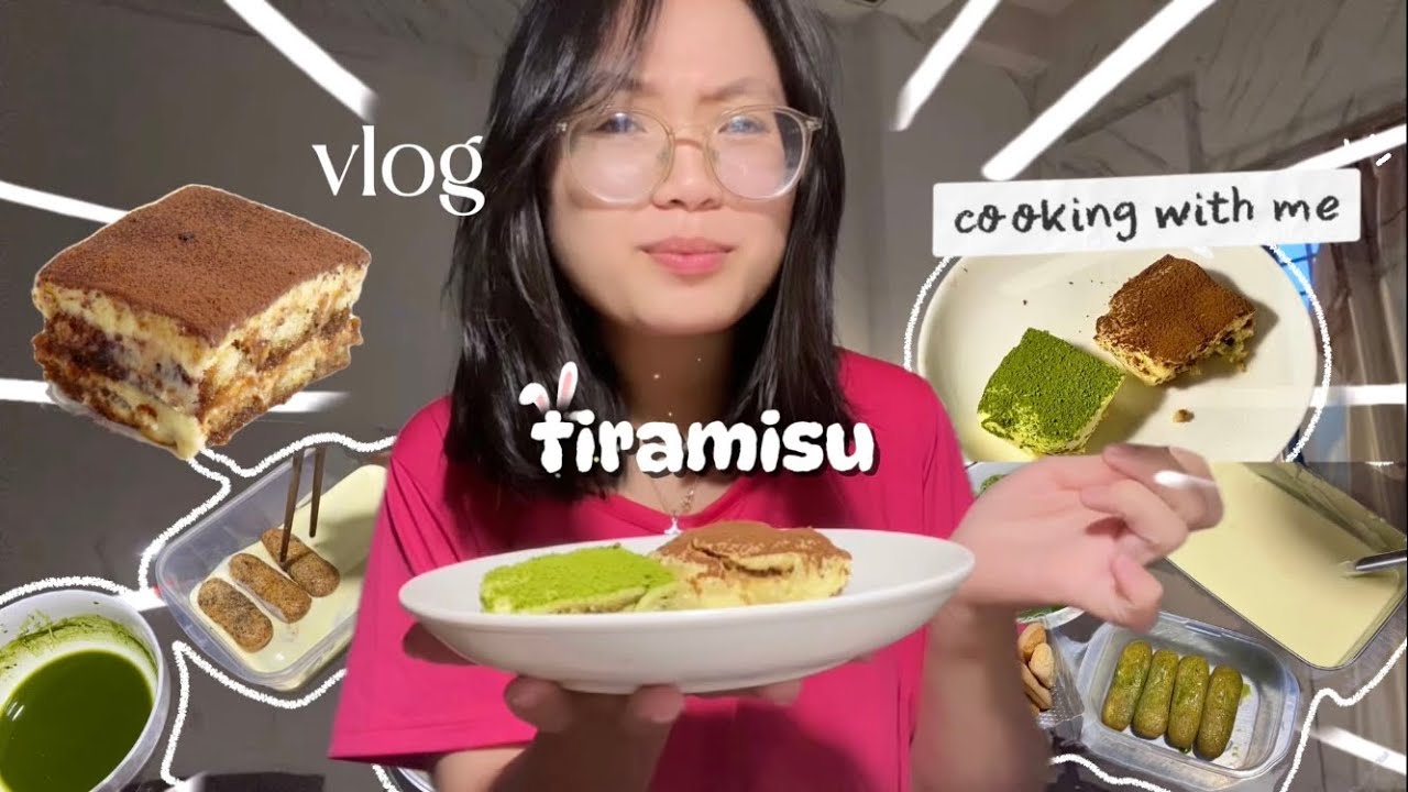 Cuối tuần vào bếp làm bánh Tiramisu💕🧁// đi mua nguyên liệu ở đâu, tiramisu matcha,… // Thien Ai
