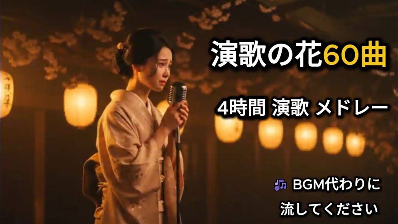 舞台で響く日本演歌｜女性演歌 名曲60選｜4時間 演歌メドレー【BGM代わりに流してください】