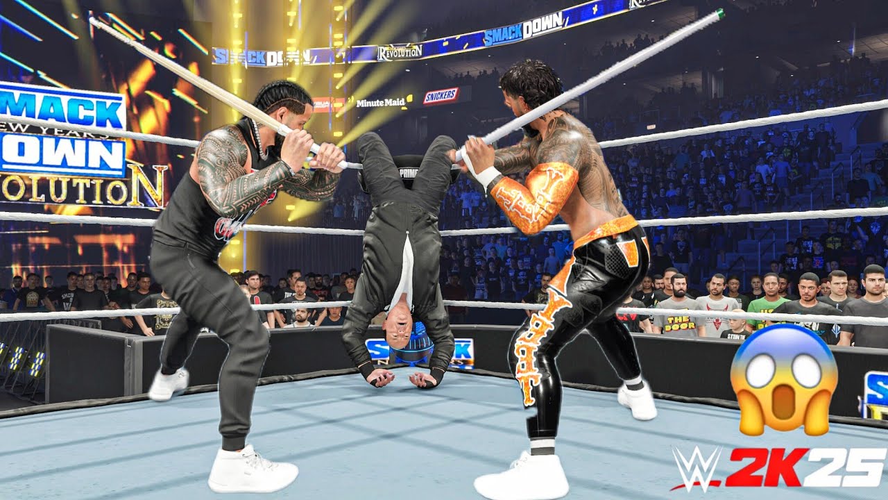 The Usos vs Brock Lesnar and Paul Heyman at Smackdown | WWE 2K25 Gameplay