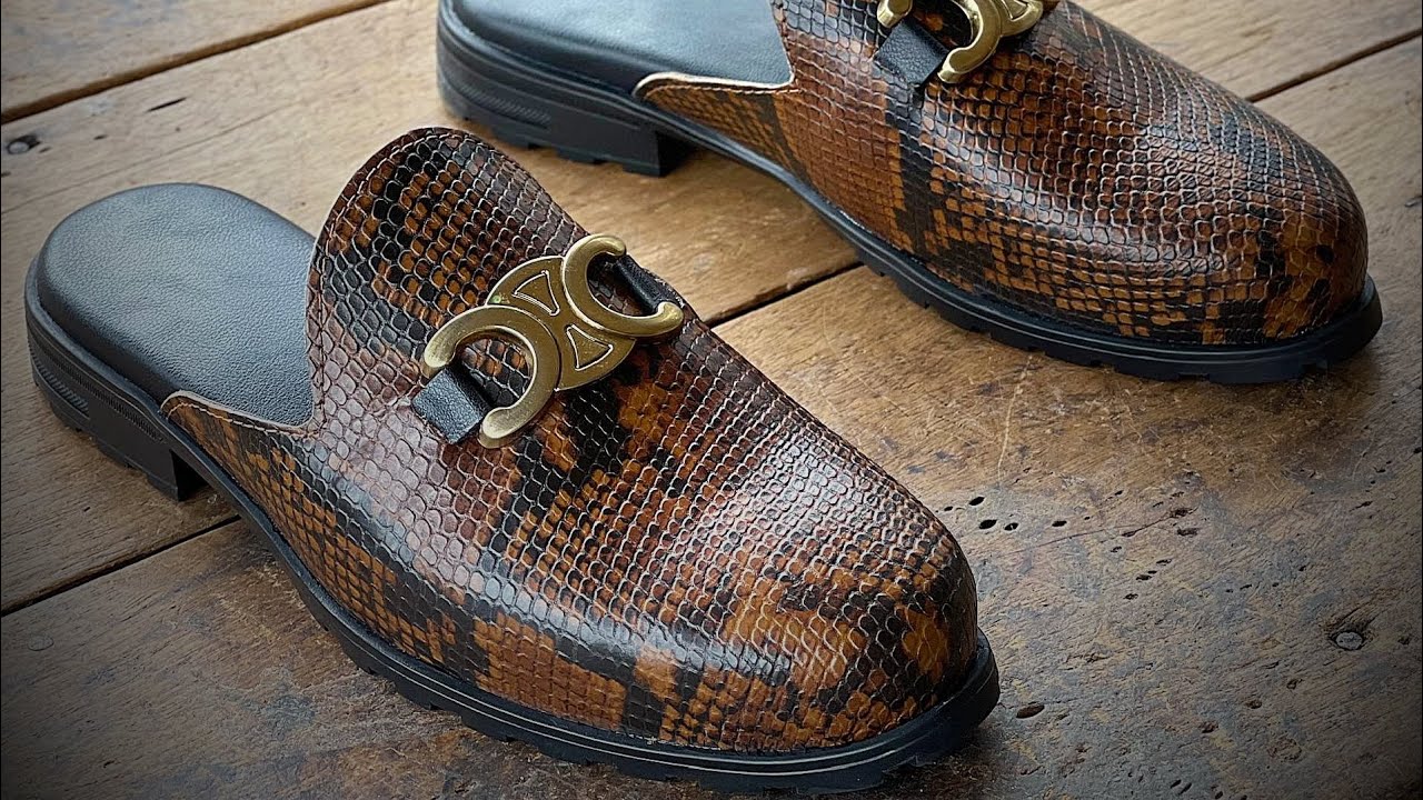 MAKING MULE WITH SNAKE SKIN LEATHER
