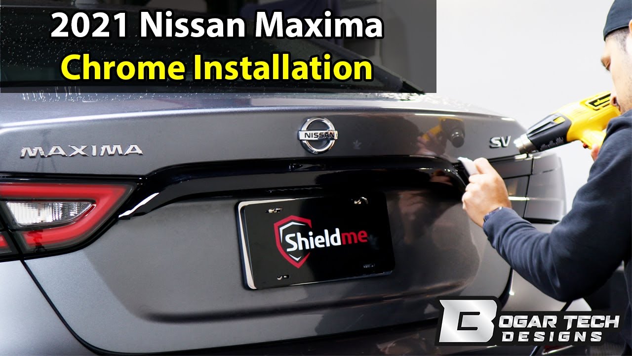Nissan Maxima Grille 2019-2023, Side and Rear 2015-2023 Chrome Delete Install