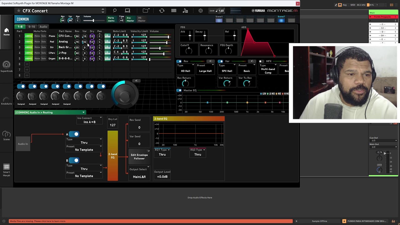 Montando Piano worship noPlugin do Montage