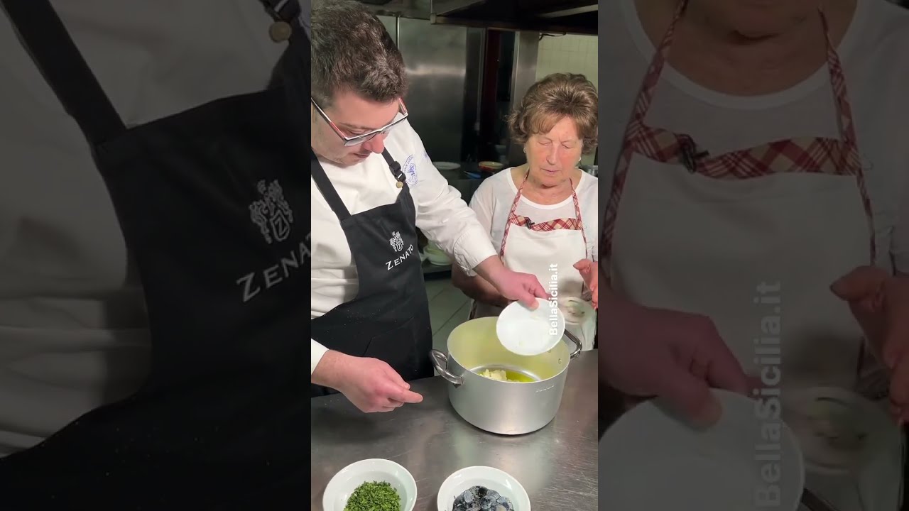Spaghetti al nero di seppia abbondante in Sicilia