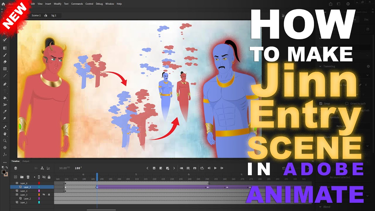 How to Make Jinn Entry Scene in Adobe Animate | 2d Animation Tutorial | Toon Mentor