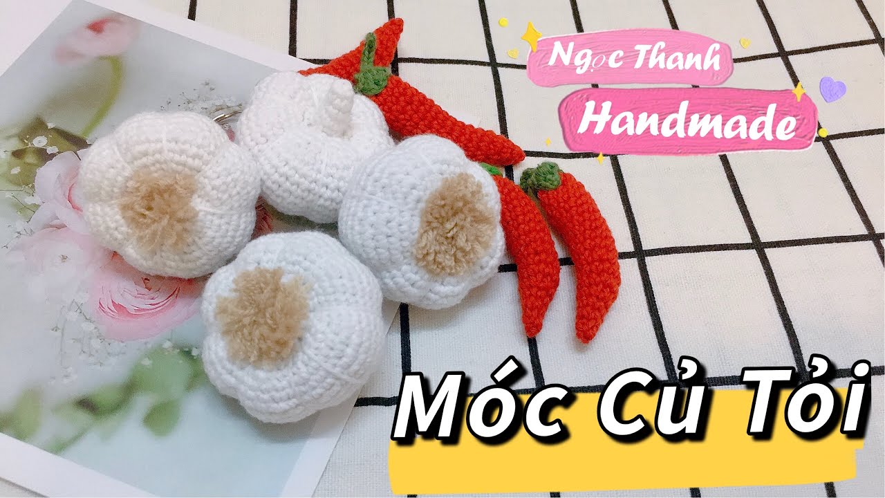 #27- Cách Móc Củ Tỏi 🧄? [ Eng Sub] Ngọc Thanh Handmade💕/ How to Crochet a Garlic Bulb?