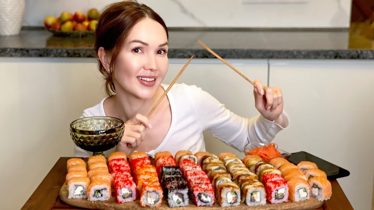 А у вас были такие свидания😂 | роллы и суши | sushi and rolls | Мукбанг |