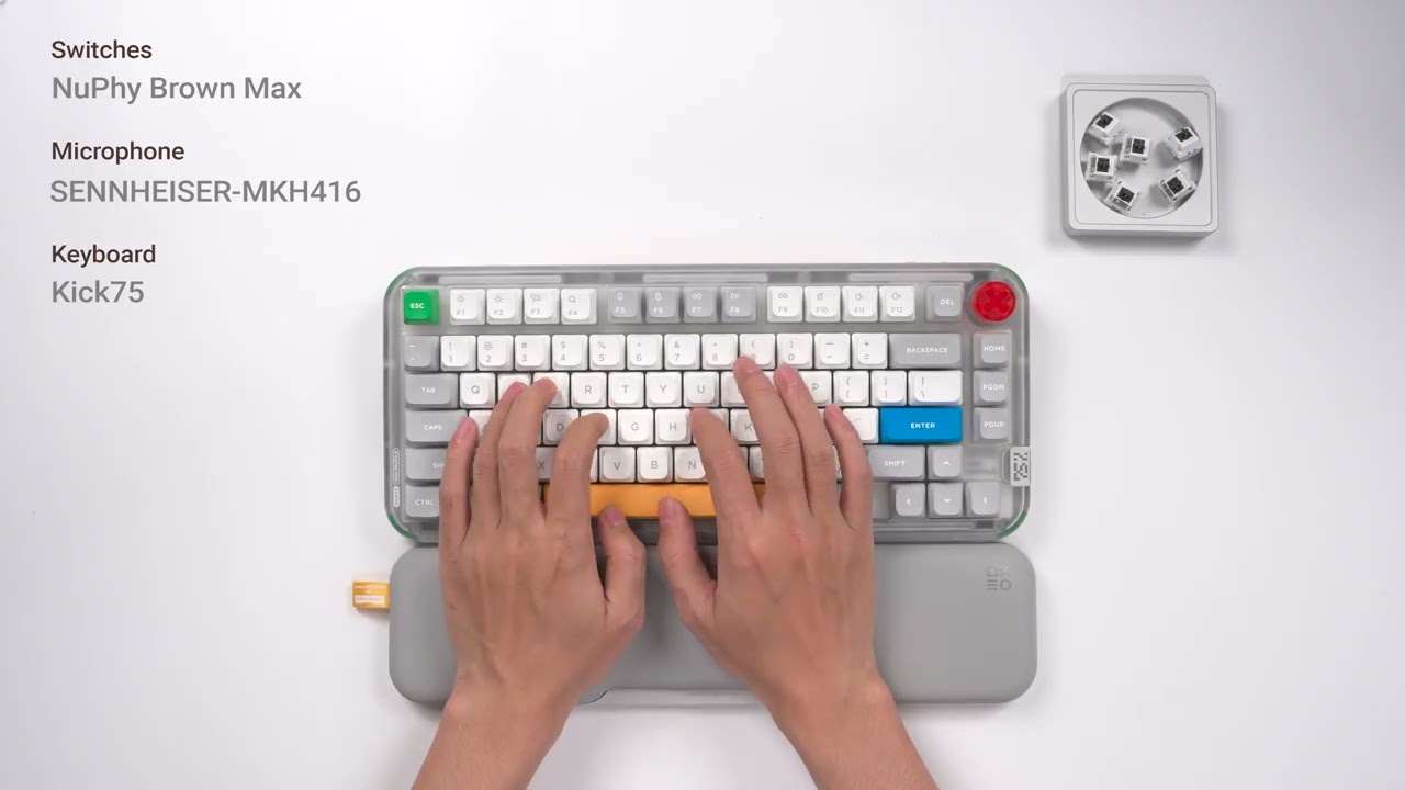 NuPhy Kick75 Typing Sound Test - Red Max / Brown Max / Blush Max / Silver Max