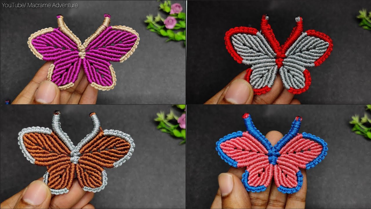 DIY Handmade Macrame Butterfly keychain