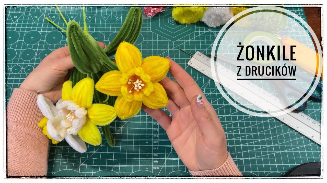 Tw&oacute;rcze ASMR ✂️ Żonkile z drucik&oacute;w kreatywnych 💐🌼