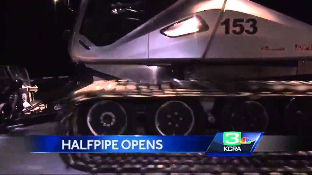 Ride along with snow groomers as they build a halfpipe