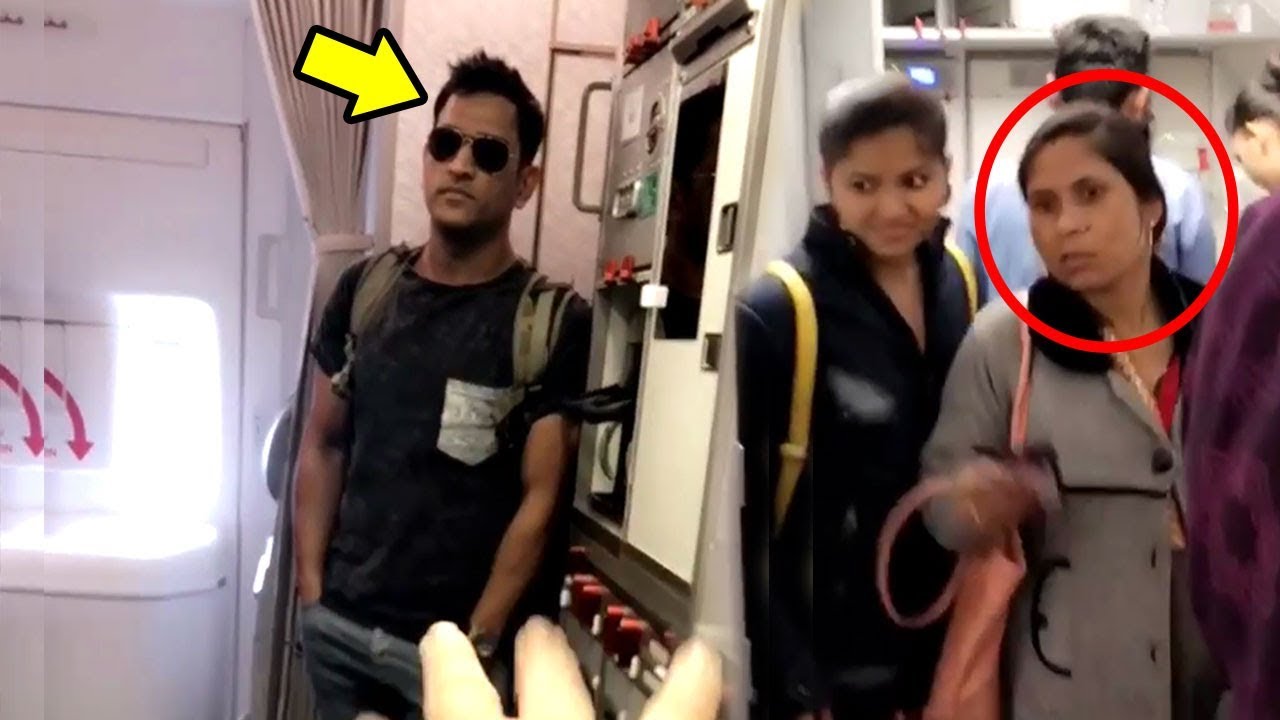 MS Dhoni Tries To HIDE In Airplane To AVOID Being Recognized By Public