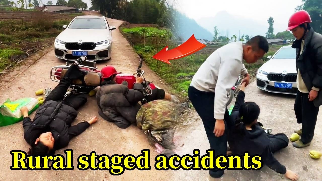 A couple on a motorcycle attempted to stage an accident by blocking the road.#positiveenergy
