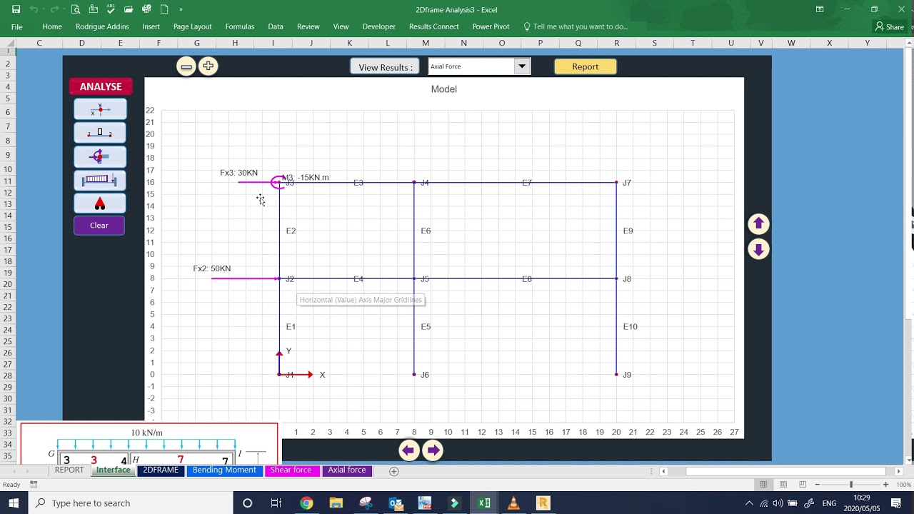 STRUCTURAL ANALYSIS WITH EXCEL  SPREADSHEET  STEP BY STEP