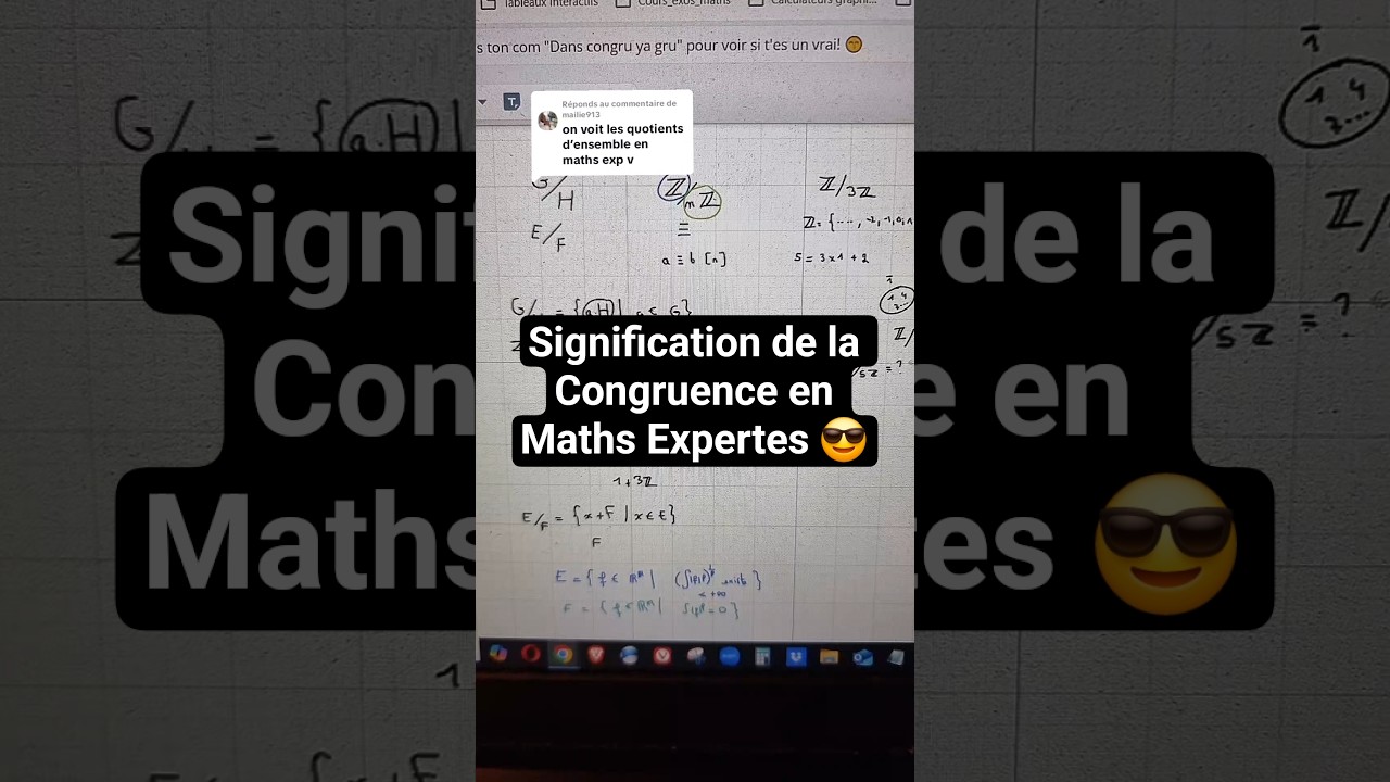 Signification de la Congruence en Maths Expertes 😎