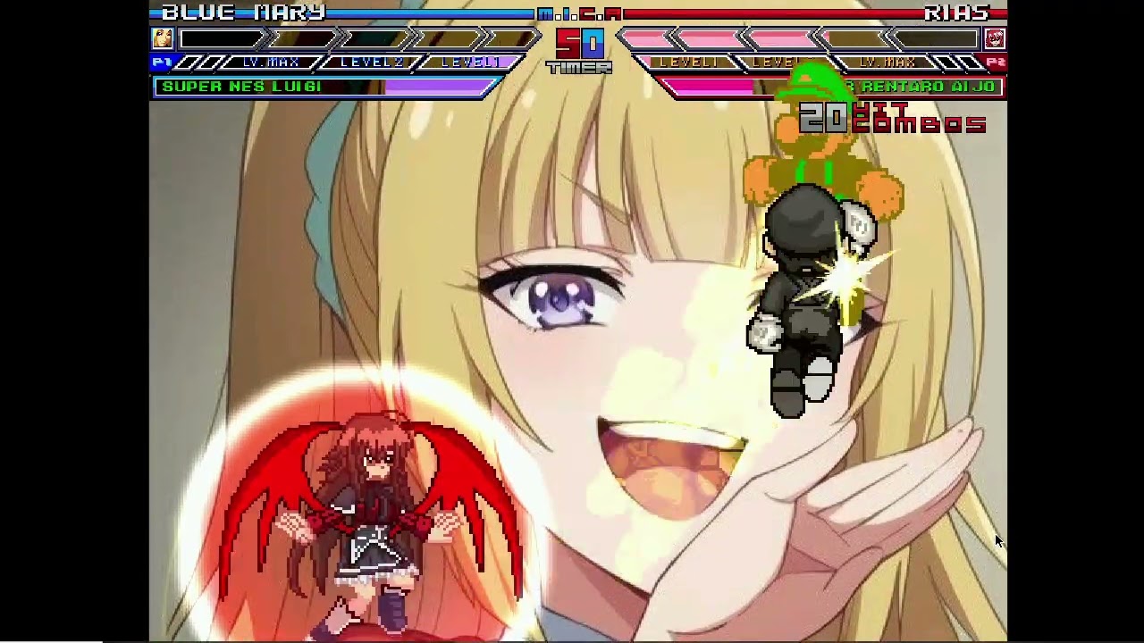 Karane MUGEN Battle #354: Blue Mary & Super NES Luigi vs Rias Gremory & Super Rentaro Aijo