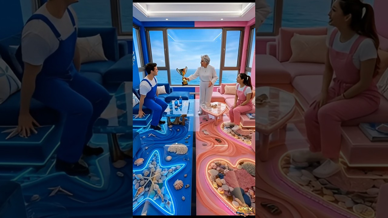 THIS DOUBLE FLOOR IS SO IMPRESSIVE 😱💙💗Sea Stars & Hearts Epoxy Luxury Floor⭐️💖#epoxy #epoxyfloor
